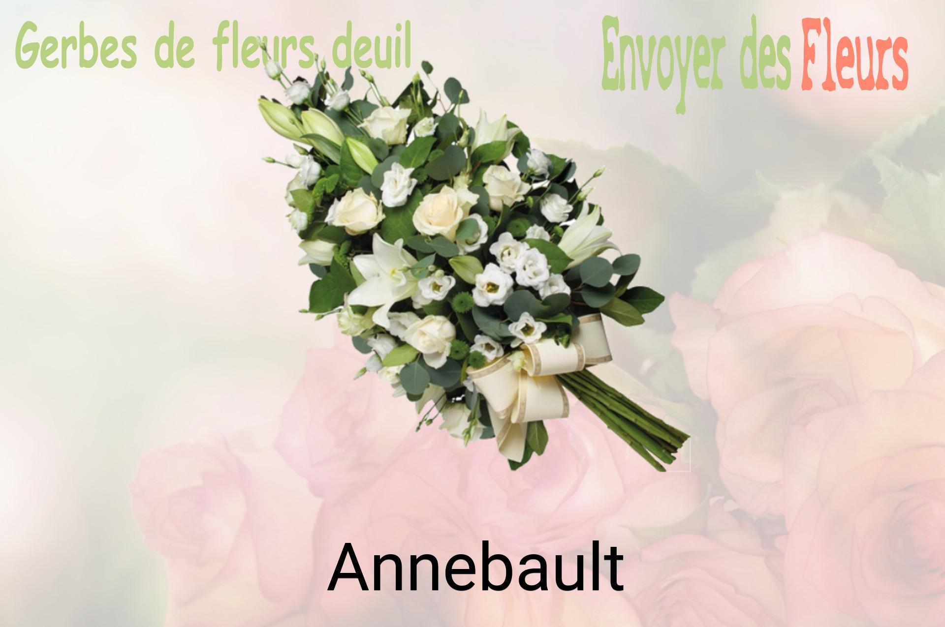 Gerbe de fleurs de deuil livrée à Annebault